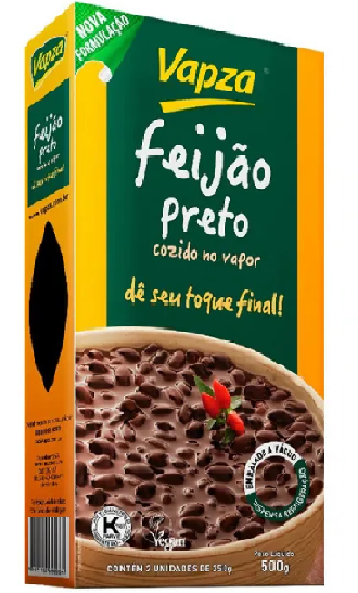 Vapza Feijão Preto Cozido no Vapor (500g)